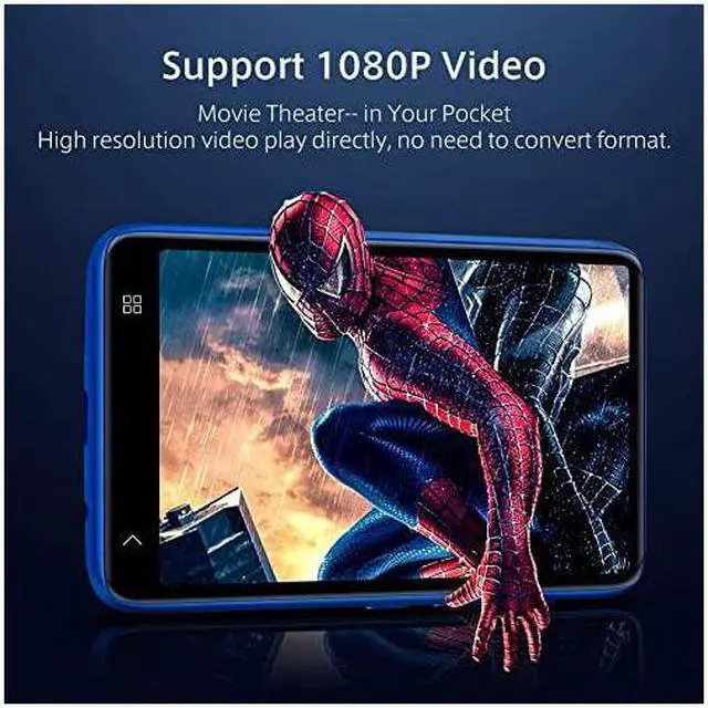 Alt view image 3 of 7 - MP3 Player with Bluetooth 4 0 quot Full Touchscreen Mp4 Mp3 Player with Speaker 8GB Portable HiFi Sound Mp3 Music Player with FM Radio Voice Recorder E Book Supports up to 128GB TF Card Blue