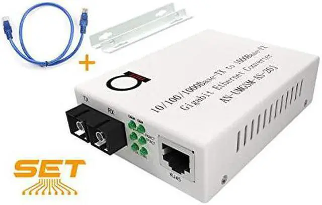 Main image of Mode Gigabit Fiber Media Converter BuiltIn Fiber Module 20 km 1242 miles SC to UTP Cat5e Cat6 101001000 RJ45 Auto Sensing Gigabit or Fast Ethernet Speed Jumbo Frame LLF Support