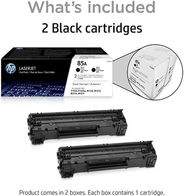 Alt view image 3 of 7 - 85A | CE285D | 2 Toner Cartridges | Works with  LaserJet Pro M1212nf M1217nfw P1102w P1109w | Black