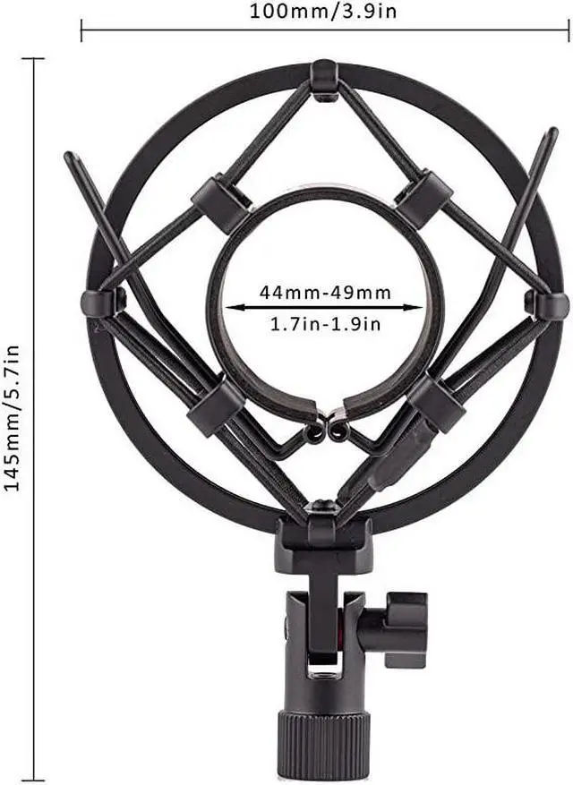 Alt view image 2 of 7 - Microphone Shock Mount, Mic Anti-Vibration Suspension Shock Mount Holder Clip for 44mm-49mm Diameter Condenser Mic