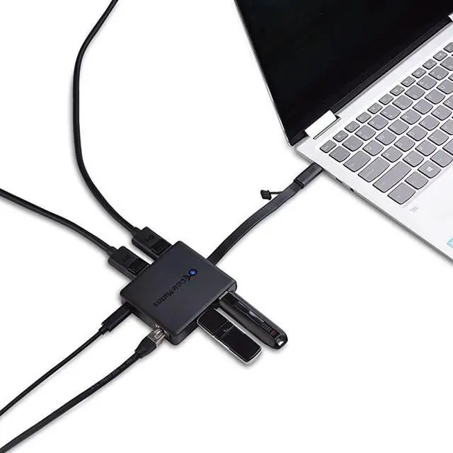 Alt view image 7 of 7 - Dual Monitor USB C Hub USB C Dock with Dual 4K DisplayPort 2X USB 20 Ethernet and 60W Charging Thunderbolt 3 Port Compatible for Windows and Linux