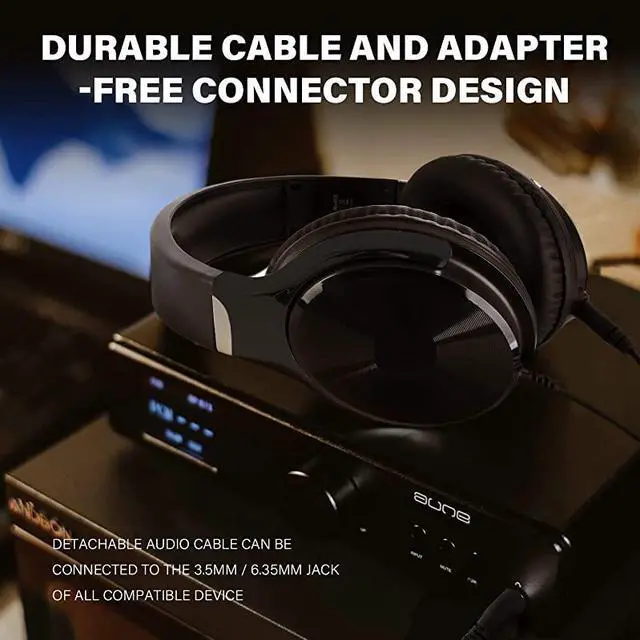 Alt view image 5 of 7 - Wired Headphones - Over Ear Headphones with Noise Isolation Dual Jack Professional Studio Monitor & Mixing Recording Headphones for Guitar Amp Drum Keyboard Podcast PC Computer