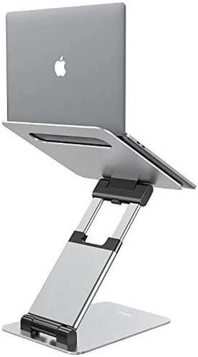 Main image of Laptop Stand, Ergonomic Sit to Stand Laptop Holder Convertor, Adjustable Height from 2.1" to 13.8", Supports up to 22lbs, Compatible with MacBook, All Laptops Tablets 11-17" - Silver