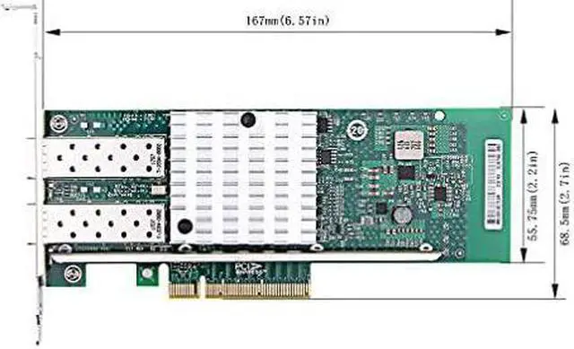Alt view image 2 of 5 - Ethernet Network Adapter Card for Broadcom BCM57810S Controller Network Interface Card NIC PCI Express X8 Dual SFP+ Port Fiber Server Adapter