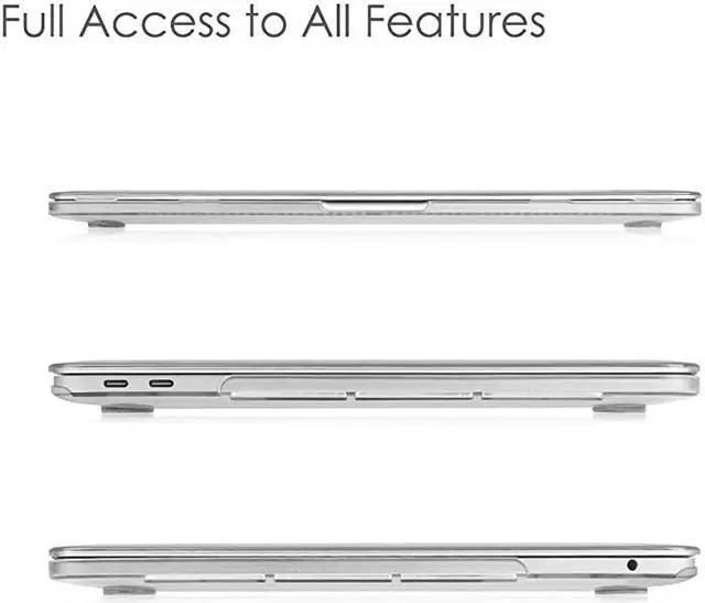 Alt view image 4 of 7 - Case for MacBook Pro 13 2019 2018 2017 2016 Release Protective Snap On Hard Shell Cover for MacBook Pro 13 Inch A2159 A1989 A1706 A1708 withWithout Touch Bar and Touch ID CryClear