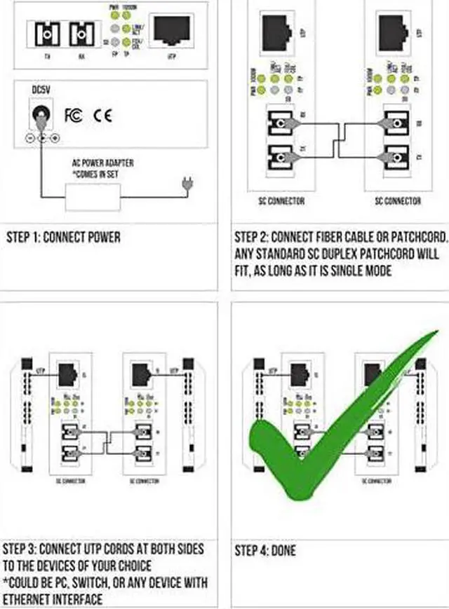 Alt view image 5 of 7 - Mode Gigabit Fiber Media Converter BuiltIn Fiber Module 20 km 1242 miles SC to UTP Cat5e Cat6 101001000 RJ45 Auto Sensing Gigabit or Fast Ethernet Speed Jumbo Frame LLF Support