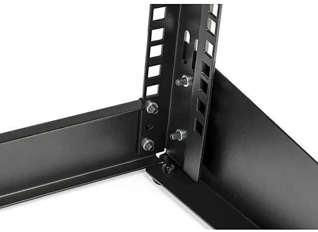 Alt view image 5 of 6 - 4U Open Frame Desktop Rack 2 Post Free Standing Network Equipment Rack for up to 66 lbs RK4OD