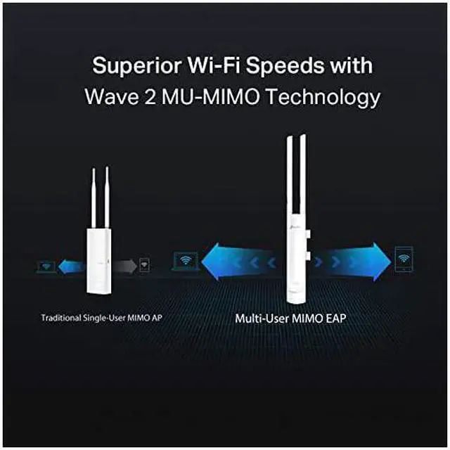 Alt view image 4 of 7 - Omada AC1200 Wireless Gigabit Outdoor Access Point | Business WiFi Solution w Mesh Support Seamless Roaming MUMIMO | PoE Powered | SDN Integrated | Cloud Access App EAP225Outdoor