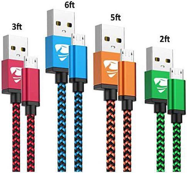 Micro USB Cable Android 3FT, 4-Pack USB to Micro USB Cables High