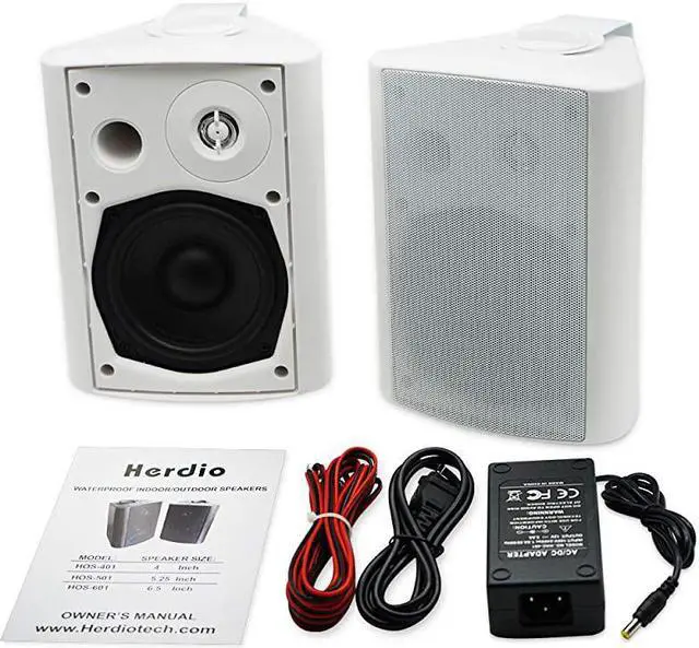 Alt view image 5 of 6 - 5 25 Inches 200 Watts Indoor Outdoor Patio Bluetooth Speakers with Superior Stereo Dome Tweeter All Weather Wired Wall Mount System White
