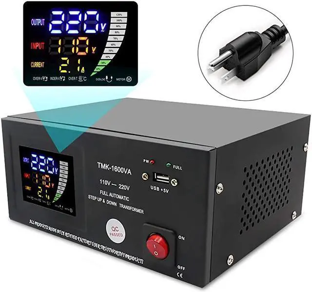 Main image of TMK1600VA 1500W Smart Auto Step Up amp Step Down Voltage Transformer Converter110120 Volt 220240 VoltSoft Startwith LED Display220V to 110V 110V to 220V