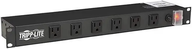 Main image of RS1215-RA Rackmount Network-Grade PDU Power Strip, 12 Right Angle Outlets Wide-Spaced, 15A, 15ft Cord w/ 5-15P Plug,, Black