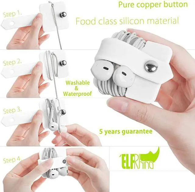 Alt view image 6 of 7 - Cord Organizer Earbuds Holder Earphone Wrap Earphones Organizer Headset Headphone Earphone Wrap Winder Cord Manager Cable Winder Set of 3