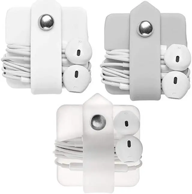 Alt view image 4 of 7 - Cord Organizer Earbuds Holder Earphone Wrap Earphones Organizer Headset Headphone Earphone Wrap Winder Cord Manager Cable Winder Set of 3
