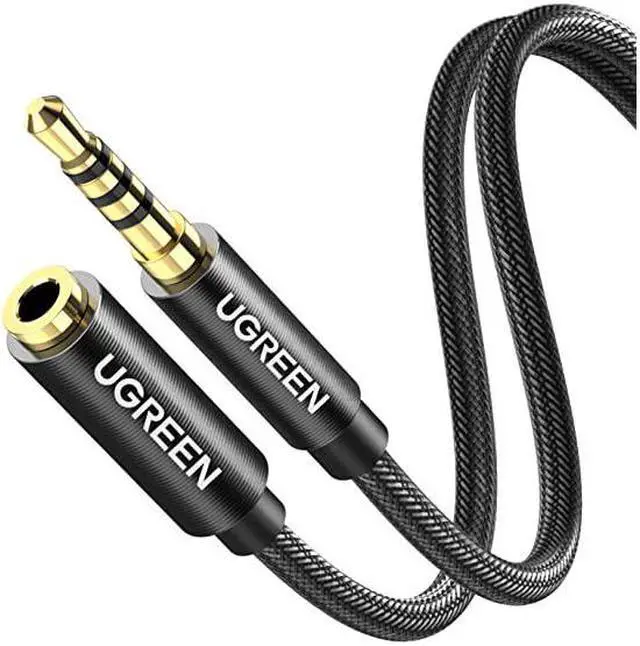 Main image of 35mm Male to Female Extension Cable with Microphone Stereo Audio Adapter Compatible for iPhone iPad Smartphones Tablets Media Players 6FT