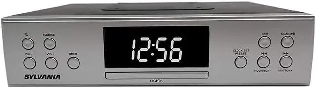 Alt view image 3 of 4 - SKCR Under Cabinet Clock Radio Music System with Bluetooth Streaming and FM Radio