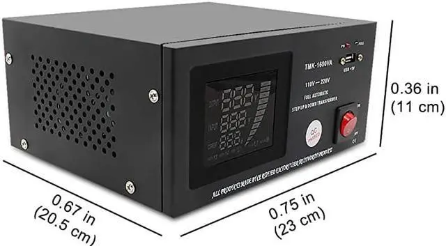 Alt view image 6 of 7 - TMK1600VA 1500W Smart Auto Step Up amp Step Down Voltage Transformer Converter110120 Volt 220240 VoltSoft Startwith LED Display220V to 110V 110V to 220V