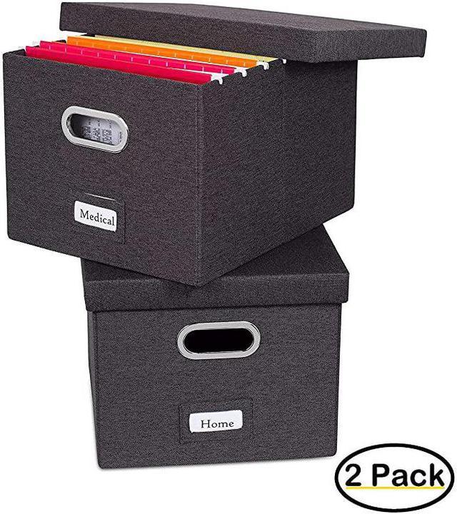 Decorative File Storage Box with Lid 