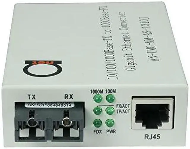Alt view image 2 of 7 - Gigabit Fiber Media Converter BuiltIn Fiber Module 2 km 124 miles SC to UTP Cat5e Cat6 101001000 RJ45 Auto Sensing Gigabit or Fast Ethernet Speed Jumbo Frame LLF Support
