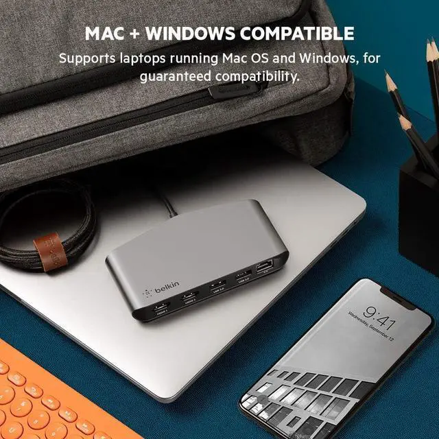 Alt view image 3 of 7 - Belkin Thunderbolt 3 Dock Mini HD With Cable - Usb C Hub - Usb C Docking Station For Macos & Windows, Dual 4K @60hz, 40Gbps Transfer Speed, With Ethernet Port, BLACK