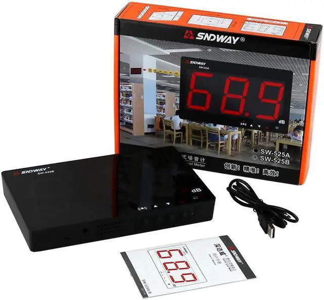 Alt view image 5 of 5 - SNDWAY SW-525B Digital Sound Level Meters 30-130dB Data to PC via USB Wall hanging type Noise Decibel Monitoring Testers Metro Diagnostic-tools