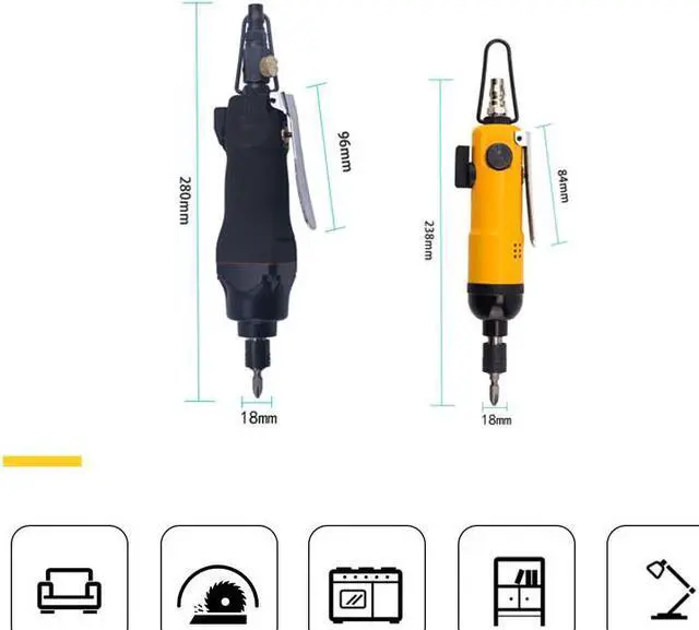 Alt view image 2 of 7 - ELECALL Electric screwdriver Torque Adjustable Pneumatic Screwdriver Two-End Screwdrivers Bit & 6M Spring Tube 8*5 - Yellow