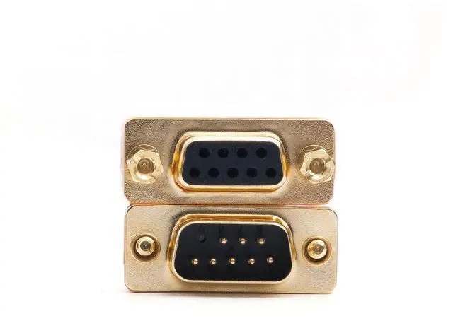 Alt view image 2 of 4 - DB9 Null Modem Adapter Male to Female Slimline Data Transfer Serial Port Adapter Gold Plated 2 Pack