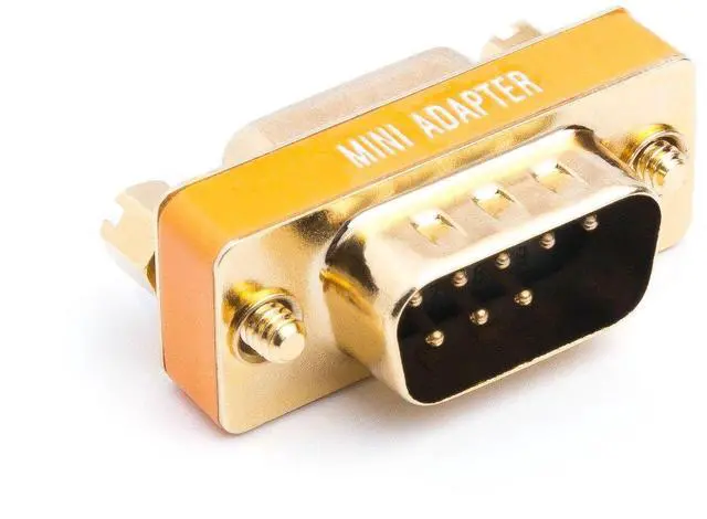 Alt view image 4 of 4 - DB9 Null Modem Adapter Male to Female Slimline Data Transfer Serial Port Adapter Gold Plated 2 Pack