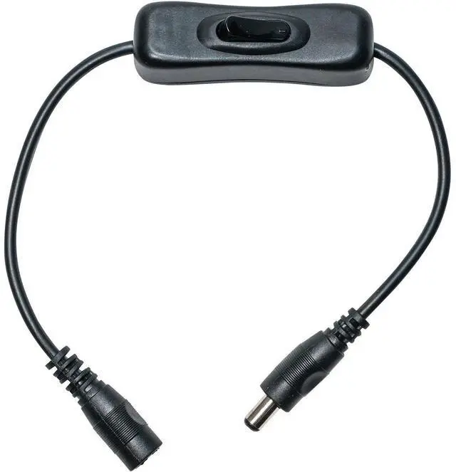 Alt view image 4 of 5 - TronicsPros 2pcs LED Strip Light Inline On/Off Switch Cable DC Jack (5.5x2.1mm) Male to Female Connector, DC Jack Switch, LED Tape Light Connector, 12V Inline Rocker Switch DC Power Adapter Connector