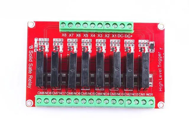 Alt view image 7 of 7 - KNACRO 8 Channel High-Level Solid State Relay modules Red Board DC 12V Solid State relays 240V AC / 2A Output with resis