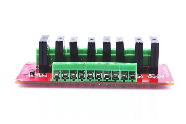Alt view image 6 of 7 - KNACRO 8 Channel High-Level Solid State Relay modules Red Board DC 12V Solid State relays 240V AC / 2A Output with resis