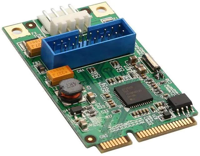 Alt view image 6 of 7 - Syba 19-Pin USB 3.0 Header Mini PCI-Express Card with Female USB 3.0 Cable SD-MPE20142