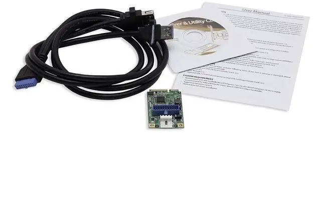 Alt view image 4 of 7 - Syba 19-Pin USB 3.0 Header Mini PCI-Express Card with Female USB 3.0 Cable SD-MPE20142