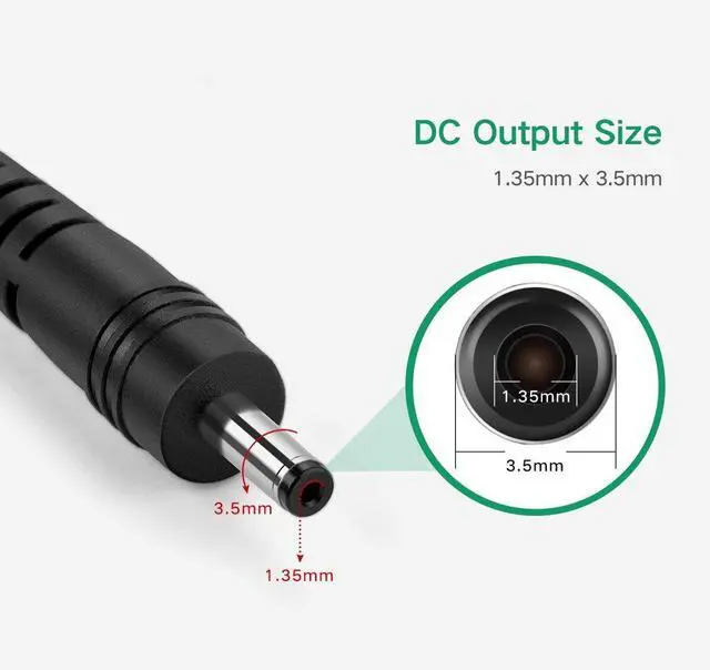 Alt view image 2 of 7 - UGREEN AC to DC Adapter 5V 2A Power Supply Adapter with 1.35mm x 3.5mm Connector Plug AC Charger for Led Strip, String L