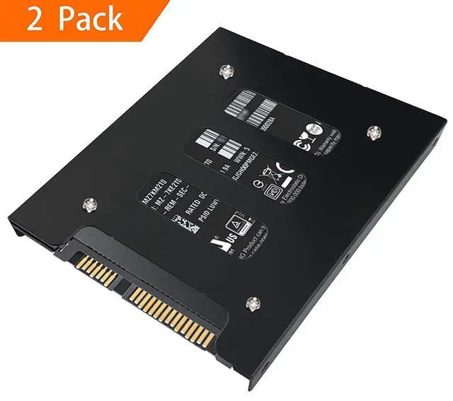 Alt view image 3 of 7 - SSD Mounting Bracket 2 Pack,Ruaeoda 2.5" to 3.5" SSD HDD Hard Disk Drive Bays Holder Metal Mounting Bracket Adapter for PC SSD