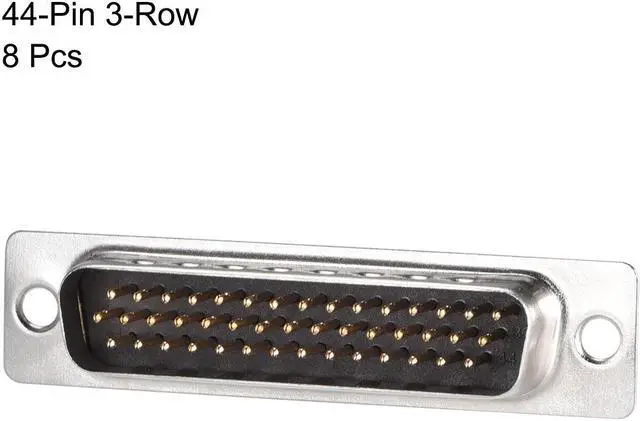 Alt view image 2 of 4 - D-sub Connector Male Plug 44-pin 3-row Port Terminal Breakout Solder Type for Mechanical Equipment CNC Computers Black Pack of 8