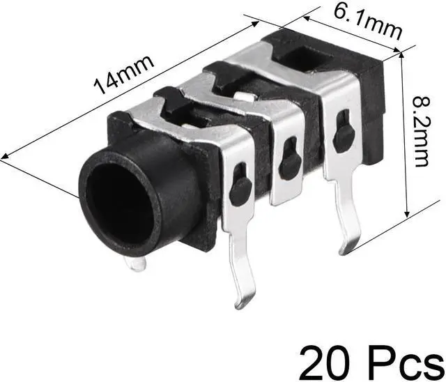Alt view image 2 of 4 - 3.5 mm Audio Jack Connector PCB Mount Female Socket 5 Pin PJ-313 20pcs