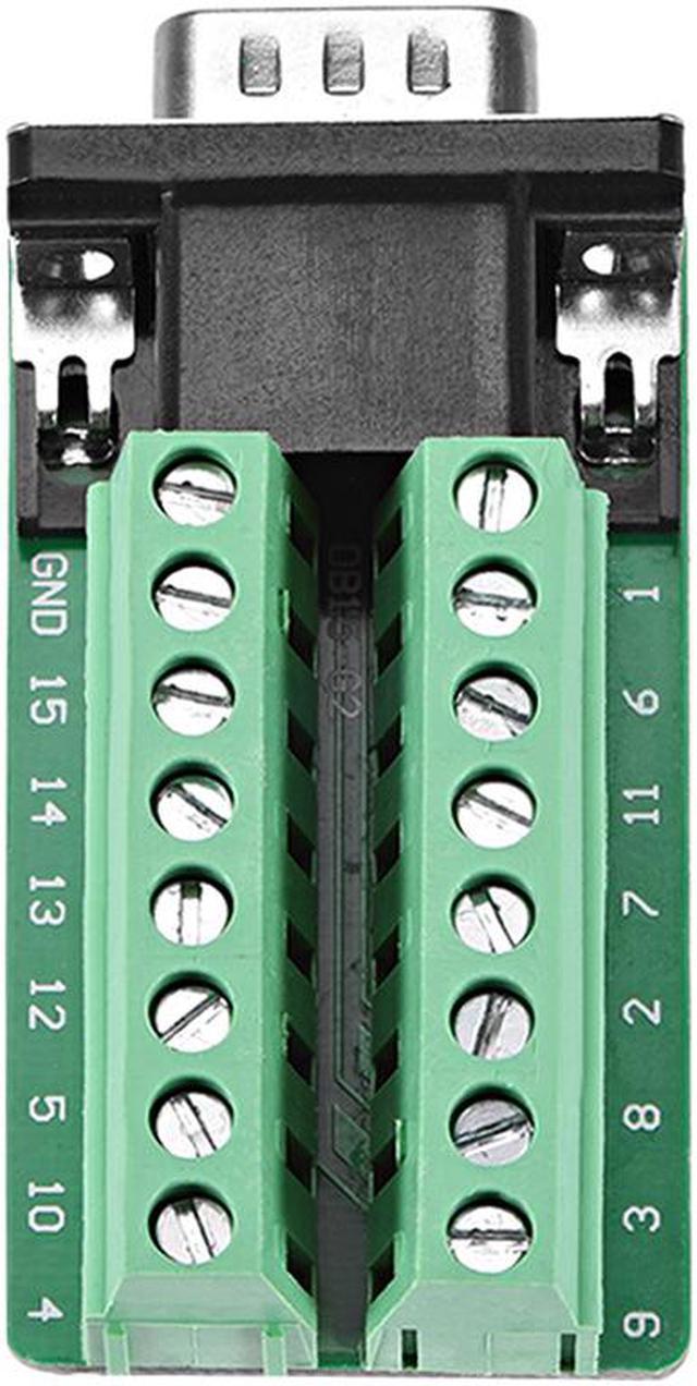 D sub DB15 Breakout Board Connector 15 Pin 3 row Male Port