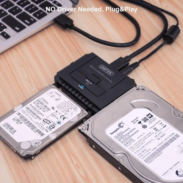 Alt view image 7 of 7 - UNITEK USB 3.0 to IDE & SATA Converter External Hard Drive Adapter Kit for Universal 2.5/3.5 HDD/SSD Hard Drive Disk, One Touch Backup Function and Restore Software, Included 12V/2A Power Adapter