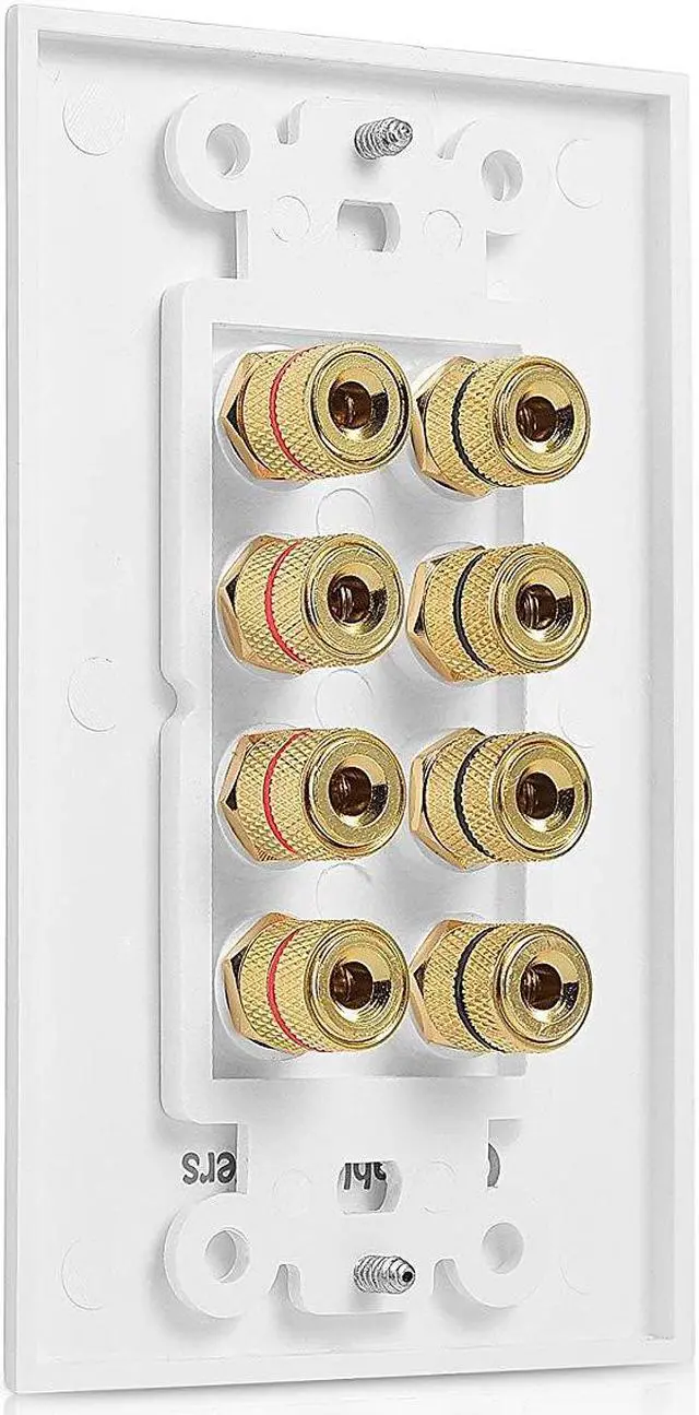 Alt view image 9 of 11 - Cable Matters 2-Pack Speaker Wire Wall Plate (Speaker Wall Plate / Banana Plug Wall Plate) 4-Speaker