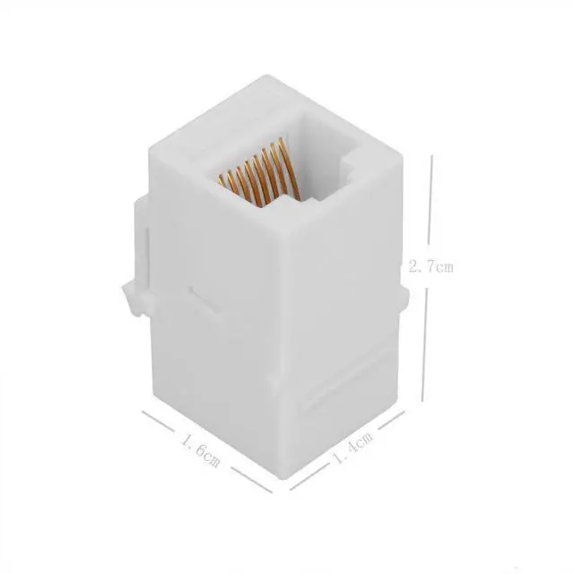 Alt view image 4 of 4 - BATIGE 5-Pack CAT6 RJ45 Keystone Jack Female Coupler Insert Snap-in Connector Socket Adapter Port for Wall Plate Outlet Panel - White