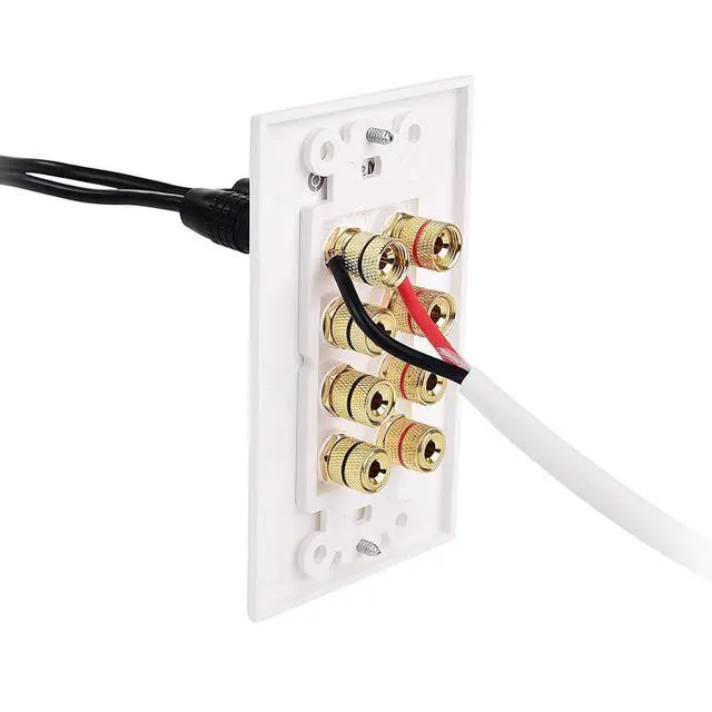 Alt view image 11 of 11 - Cable Matters 2-Pack Speaker Wire Wall Plate (Speaker Wall Plate / Banana Plug Wall Plate) 4-Speaker