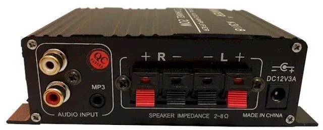 Alt view image 3 of 6 - Kinter K3118 Texas Instruments TI Digital Hi-Fi Audio Mini Class D Home Auto DIY Arcade Stereo Amplifier with 12V 3A Power Supply Black