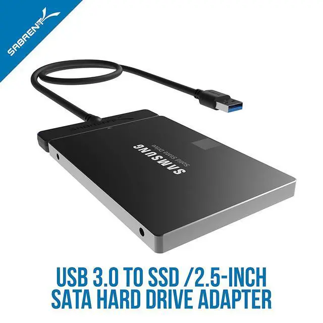 Alt view image 2 of 7 - Sabrent USB 3.0 to SSD / 2.5-Inch SATA Hard Drive Adapter [Optimized for SSD, Support UASP SATA III] (EC-SSHD)