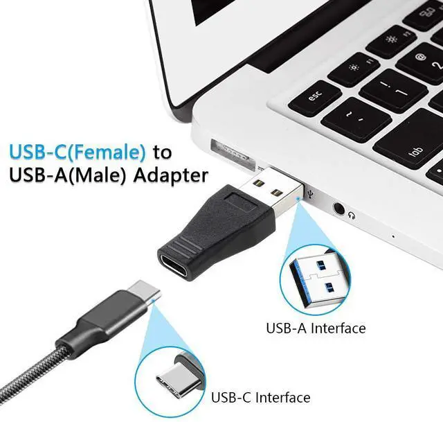 Alt view image 2 of 6 - Electop USB 3.0 to USB C Adapter (3 Pack), USB 3.1 Type C Female to USB 3.0 A Male Adapter Converter Support Data Sync & Charging