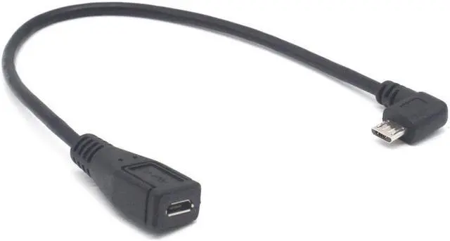 Alt view image 3 of 5 - Micro USB Left Angle,Micro USB Extension Cable, 2-Pack 90 Degree Micro-B Male to Female Extension Cable, Data Transferring Cable Suitable for Samsung, HTC, Huawefti, Driving Recorder,Sony and More