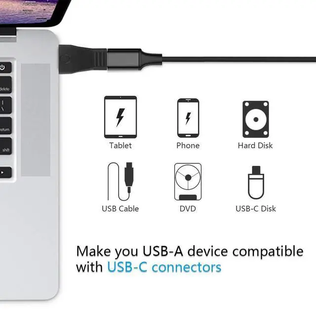 Alt view image 3 of 6 - Electop USB 3.0 to USB C Adapter (3 Pack), USB 3.1 Type C Female to USB 3.0 A Male Adapter Converter Support Data Sync & Charging