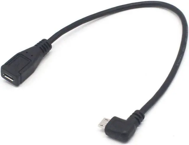Alt view image 2 of 5 - Micro USB Left Angle,Micro USB Extension Cable, 2-Pack 90 Degree Micro-B Male to Female Extension Cable, Data Transferring Cable Suitable for Samsung, HTC, Huawefti, Driving Recorder,Sony and More