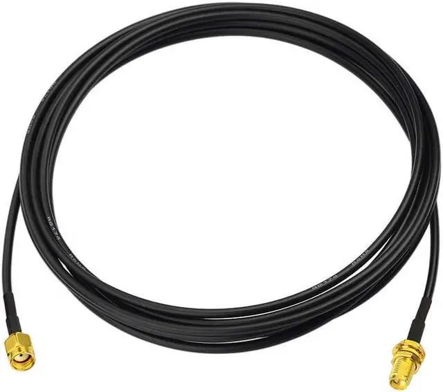 Alt view image 3 of 6 - Bingfu RP-SMA Male to RP-SMA Female Bulkhead Mount RG174 WiFi Antenna Extension Cable 3m/10 feet (2-Pack) for Wireless Mini PCI Express PCIE Network Card USB WiFi Adapter WiFi Router Booster Camera