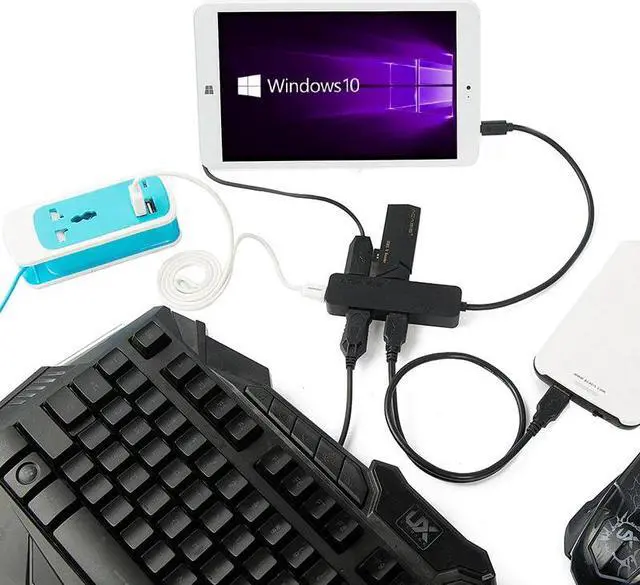 Alt view image 4 of 4 - High Quality H032 4 Ports OTG Micro USB HUB USB2.0 Adapter 1.5A Charging Cable Charging Power Transmisson Cable Splitter